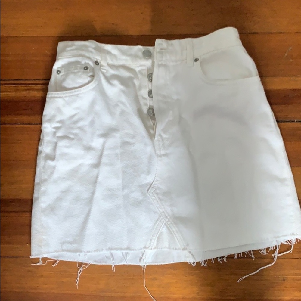 White jean skirt